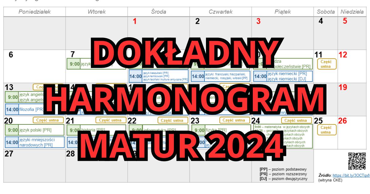 PISEMNY EGZAMIN MATURALNY 2024 – SZCZEGÓŁOWY HARMONOGRAM — Prywatne ...